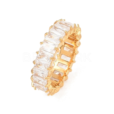 304 Stainless Steel Micro Pave Cubic Zirconia Finger Rings RJEW-D336-11G-1