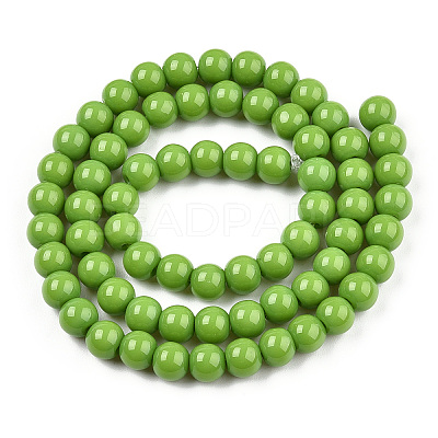 Opaque Solid Color Glass Beads Strands GLAA-T032-P6mm-06-1