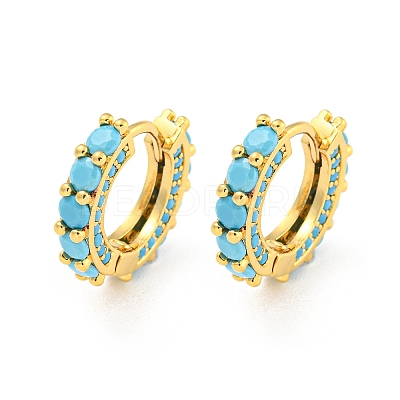 Rack Plating Brass Micro Pave Cubic Zirconia Hoop Earring EJEW-C102-13G-1