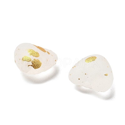 Frosted Transparent Acrylic Beads OACR-F013-10-1