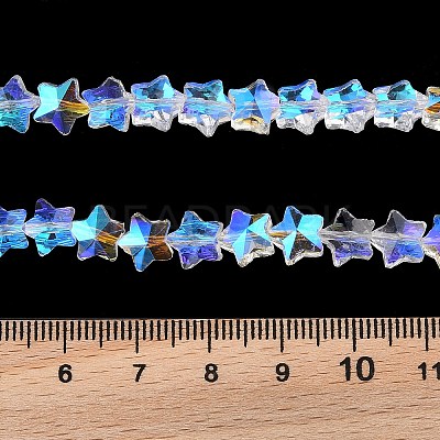 Electroplate Transparent Glass Beads Strands EGLA-U004-03A-HP03-1