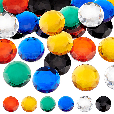 30Pcs 6 Colors Flat Back Acrylic Rhinestone Cabochons OACR-OC0001-16B-1