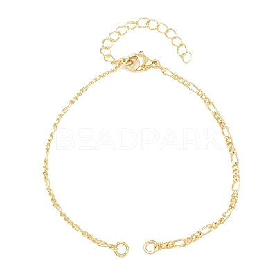 Brass Figaro Chain Bracelet Making KK-CBADBBF-06G-1