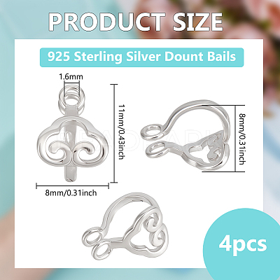 925 Sterling Silver Dount Bails STER-BC0003-29P-1