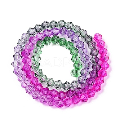 Gradient Color Baking Paint Glass Bead Strands DGLA-A039-T4mm-A09-1