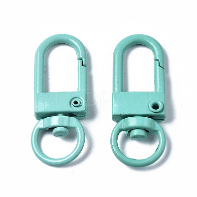 Spray Painted Eco-Friendly Alloy Swivel Snap Hooks Clasps PALLOY-T080-02D-NR-1