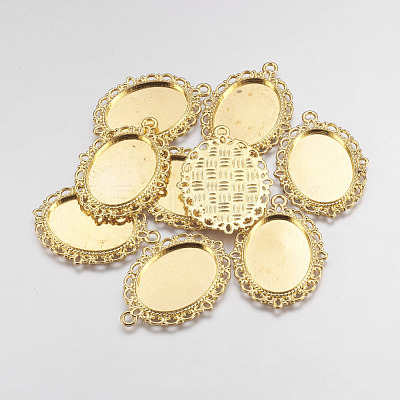 Zinc Alloy Pendant Settings for Cabochon & Rhinestone PALLOY-A15257-G-NR-1