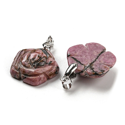Natural Rhodonite Carved Pendants G-I319-02P-A09-1