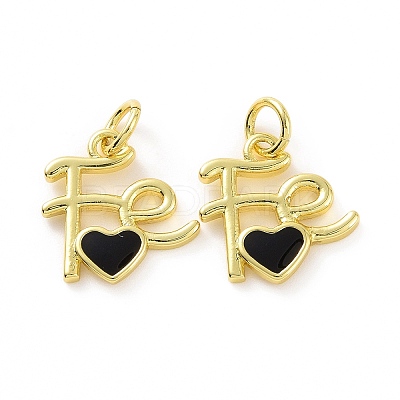 Rack Plating Brass Enamel Charms KK-C008-18G-1