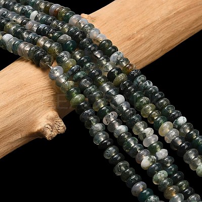 Natural Moss Agate Beads Strands G-L635-A27-4x2mm-1