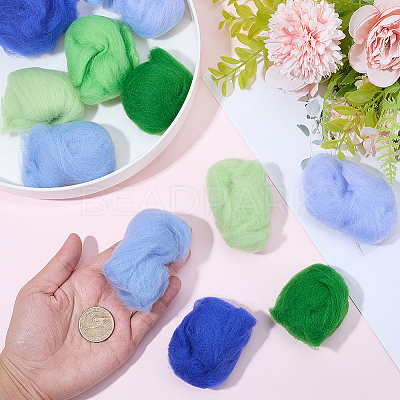 18Pcs 6 Colors DIY Wool Roving DIY-SP0005-80B-1
