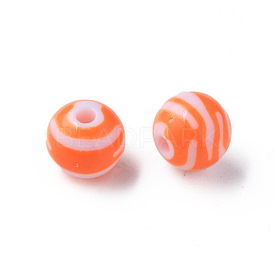 Opaque Striped Acrylic Beads MACR-S373-27A-04-1