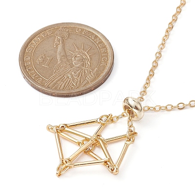 Brass Macrame Pouch Empty Stone Holder for Pendant Necklaces Making NJEW-JN04440-01-1