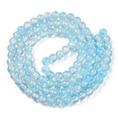 Transparent Crackle Baking Paint Glass Beads Strands DGLA-T003-01C-06-1