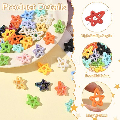 40Pcs 2 Styles Rubberized Style Opaque Acrylic Beads OACR-YW0004-45-1