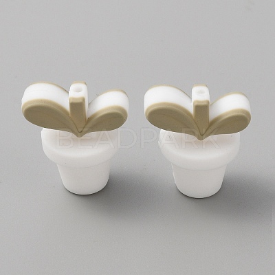 Leaf Pot Food Grade Eco-Friendly Silicone Beads SIL-WH0014-18A-1