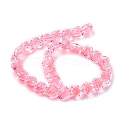 Glass Heart Beads GLAA-D005-01A-1