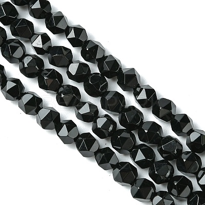 Natural Black Onyx Beads Strands G-K066-13-6mm-1