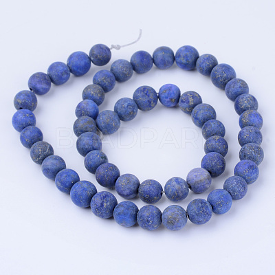 Natural Lapis Lazuli Beads Strands G-Q462-8mm-19-1