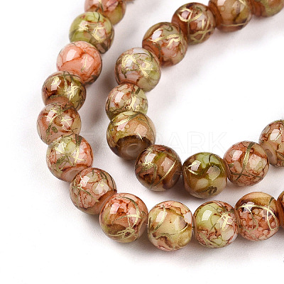 Baking Paint Glass Beads Strands DGLA-N003-6mm-B11-1