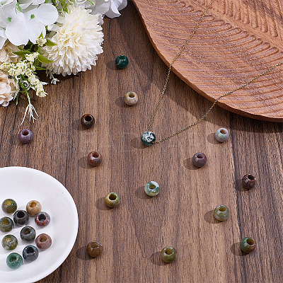 25Pcs Natural Indian Agate European Beads G-HY0002-08-1