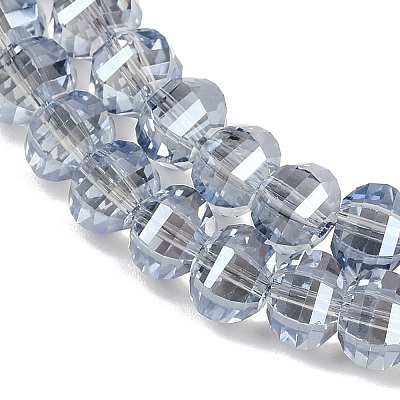 Electroplate Transparent Glass Beads Strands EGLA-B011-08A-PL04-1