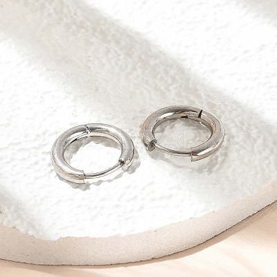 Tarnish Resistant 202 Stainless Steel Huggie Hoop Earrings EJEW-O087-06F-P-1