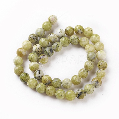 Natural Yellow Turquoise(Jasper) Beads Strands G-Q462-6mm-22-1