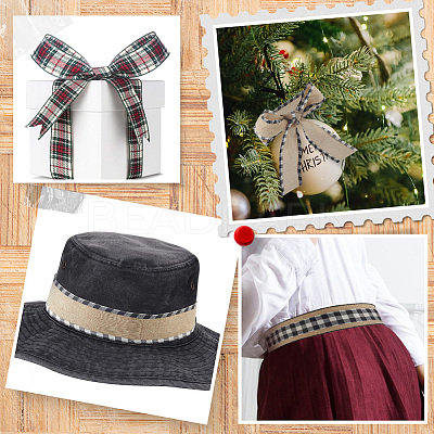 2 Rolls 2 Colors Imitation Burlap Ribbon DIY-CY0001-75-1
