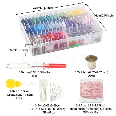 50 Colors Polyester Embroidery Threads Kits DIY-YW0002-05-1