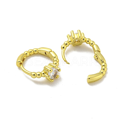 Brass Micro Pave Cubic Zirconia Hoop Earring EJEW-C088-19G-01-1