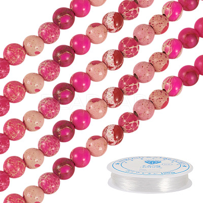 DIY Natural Regalite/Imperial Jasper/Sea Sediment Jasper Beads Bracelets Making KIts DIY-TA0002-69F-1