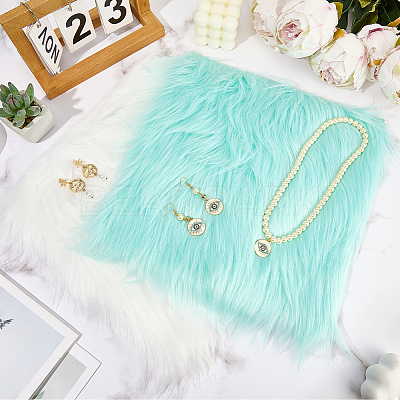 2Pcs 2 Colors Square Acrylic Fibers Carpet Mat AJEW-CN0003-11A-1