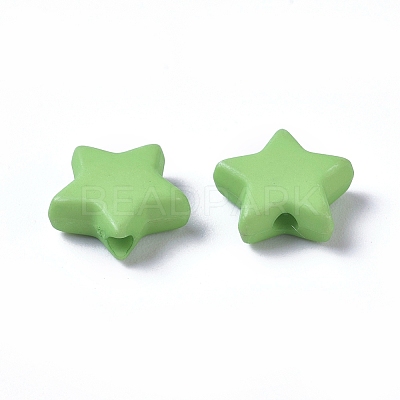 Opaque Acrylic Beads X-SACR-WH0002-07D-1