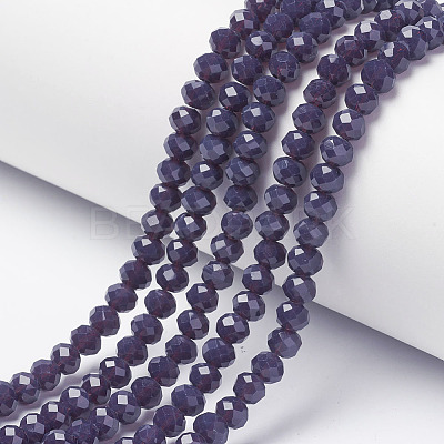 Opaque Solid Color Glass Beads Strands EGLA-A034-P4mm-D13-1
