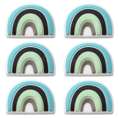 6Pcs Food Grade Eco-Friendly Silicone Focal Beads SIL-YW0001-04B-1