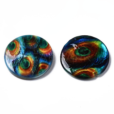 Printed Natural Freshwater Shell Beads X-SHEL-N026-144-1