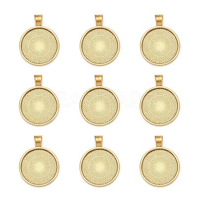 Tibetan Style Alloy Pendant Cabochon Settings TIBE-R295-055AG-LF-1
