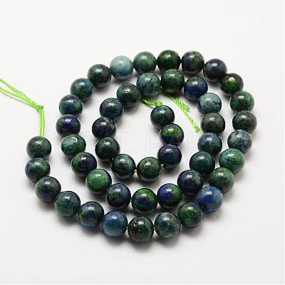 Natural Chrysocolla and Lapis Lazuli Beads Strands G-P281-03-4mm-1