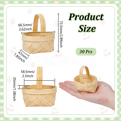 30Pcs Bamboo Weaving Basket Mini Model AJEW-AR0005-18-1