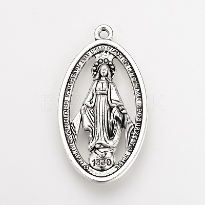 Tibetan Style Alloy Pendants X-TIBEP-Q078-38AS-RS-1