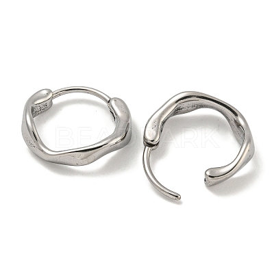 316 Surgical Stainless Steel Hoop Earrings EJEW-D096-18B-AS-1