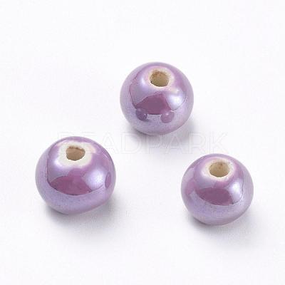 Glazed Porcelain Beads PORC-D001-10mm-17-1