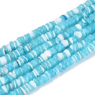 10 Strands 10 Colors Natural Trochid Shell/Trochus Shell Beads Strands SSHEL-N040-21-1