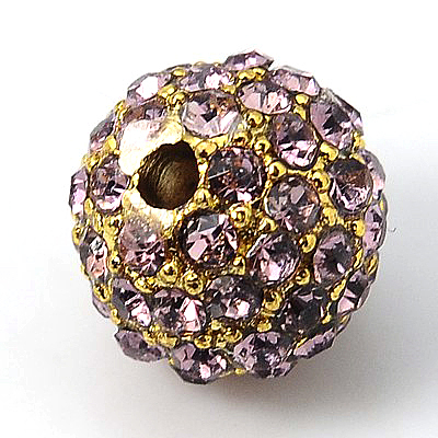 Alloy Rhinestone Beads RB-A034-12mm-G-1