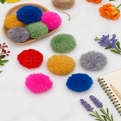 12Pcs 6 Colors Faux Rabbit Fur Soft Pompom Ball DIY-LP0006-34-1