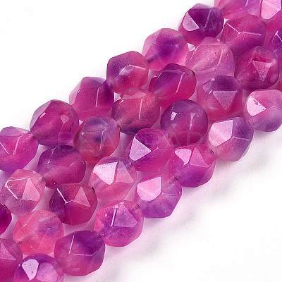 Dyed Natural White Jade Beads Strands G-T139-8mm-45M-1