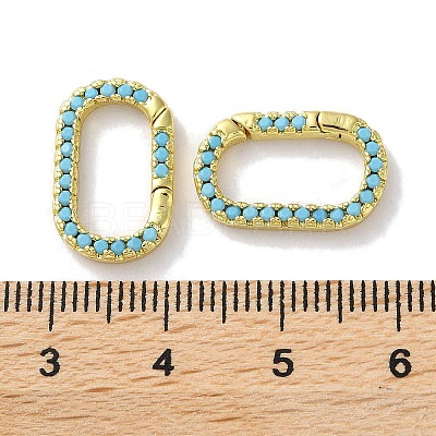 Rack Plated Brass Micro Pave Cubic Zirconia Clasps KK-Z039-06A-G-1