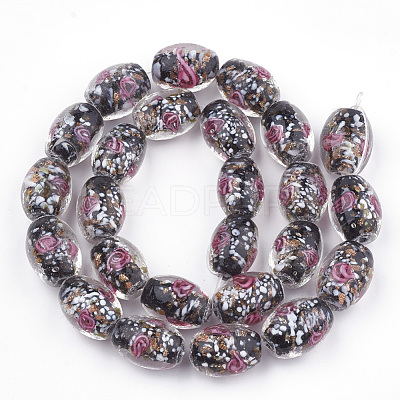 Handmade Gold Sand Lampwork Beads LAMP-T006-04A-1