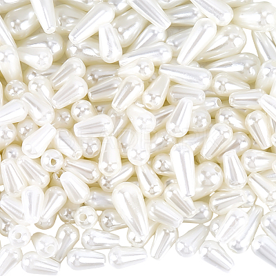 300Pcs 3 Styles ABS Plastic Imitation Pearl Beads KY-BM0001-01-1